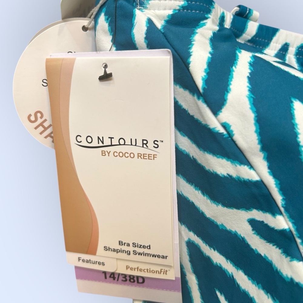 Contours Zebra Print Tankini Top – Size 14/38D – NWT - Picture 4 of 4